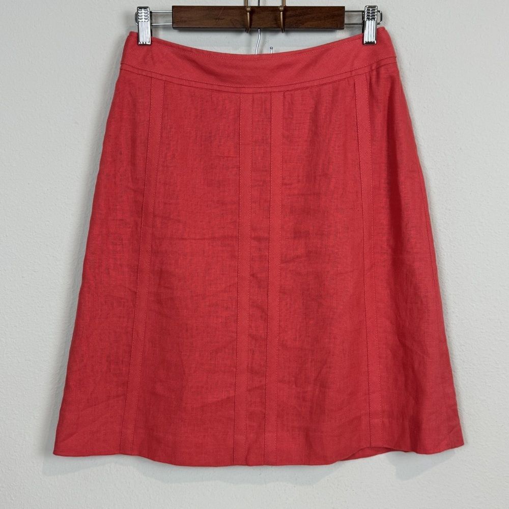 Ann Taylor Linen A-line Coral Skirt 2